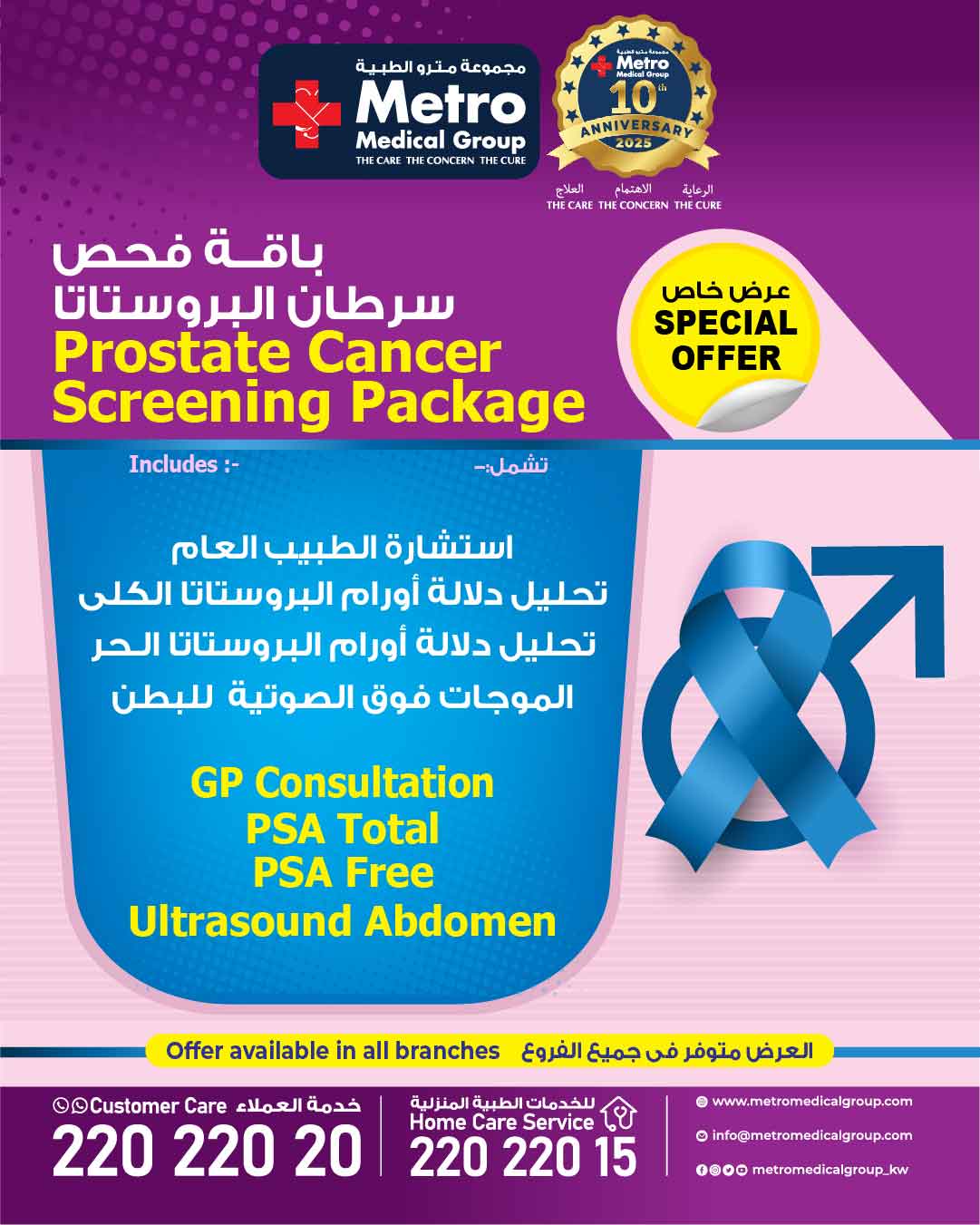باقــة فحص سرطان البروستاتا